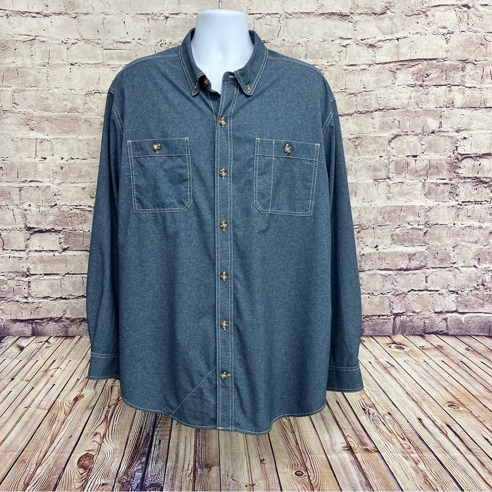 Duluth Alaskan Hardgear Blue Button Long Sleeve Shirt